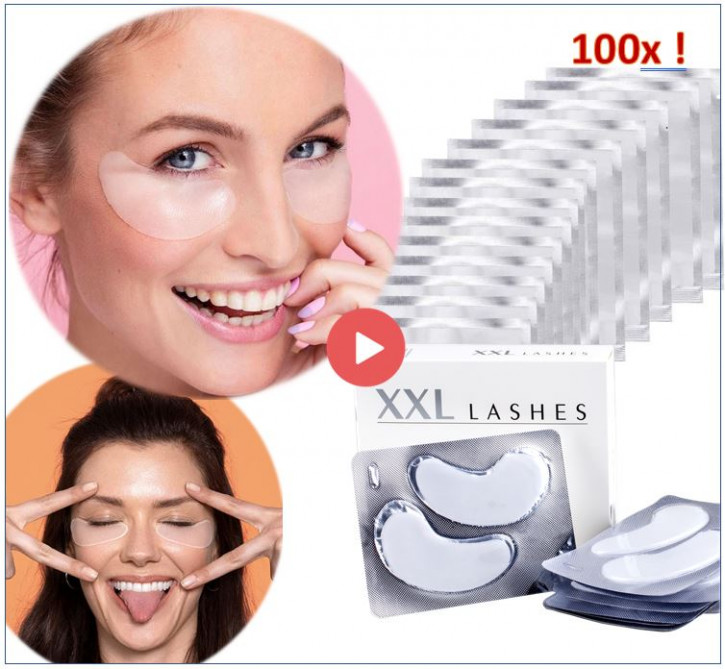 Almohadillas de hidrogel antiarrugas para ojos con colágeno, 100x2 unidades